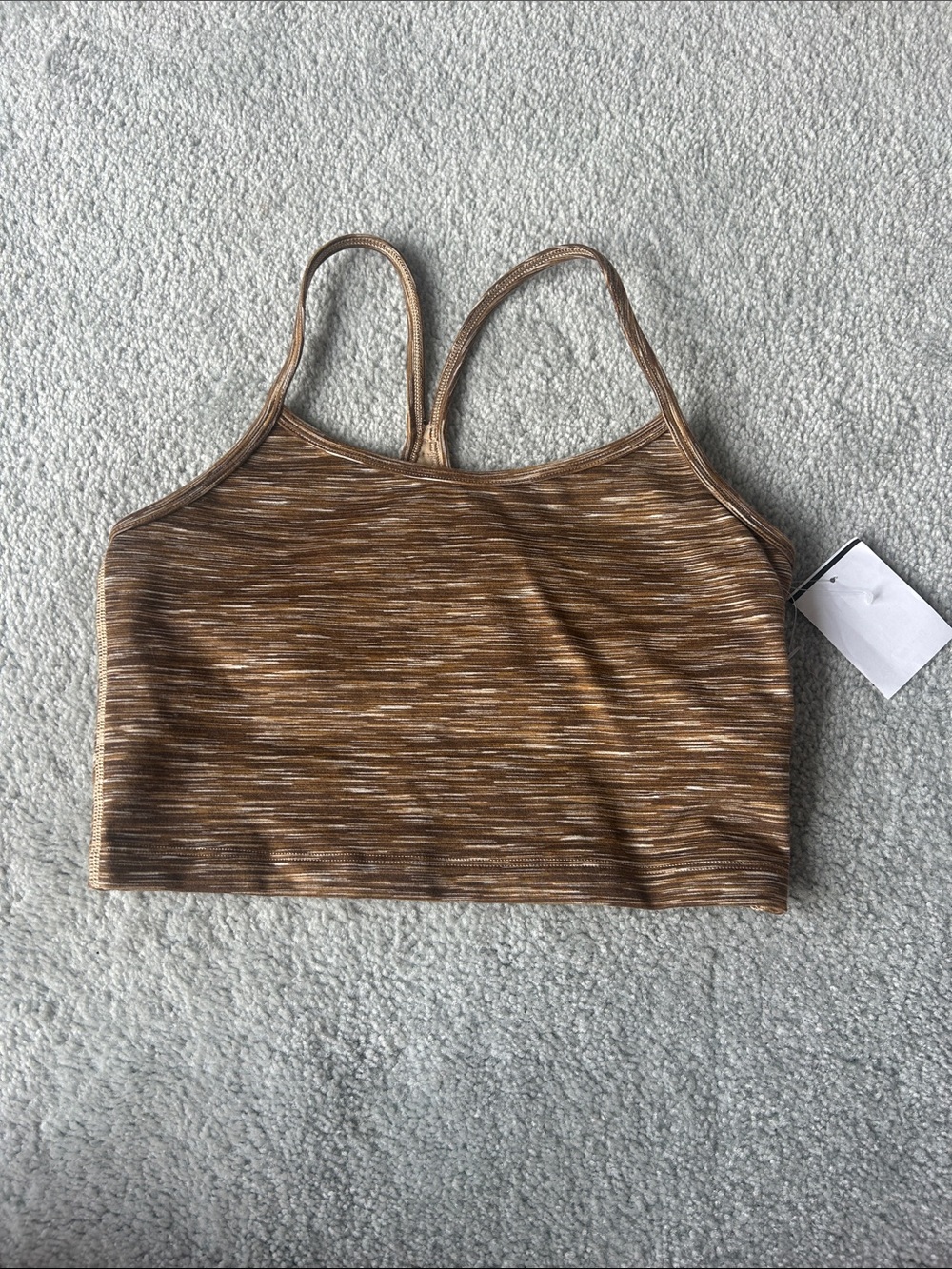 Brown Space-Dye Crop Tank Top